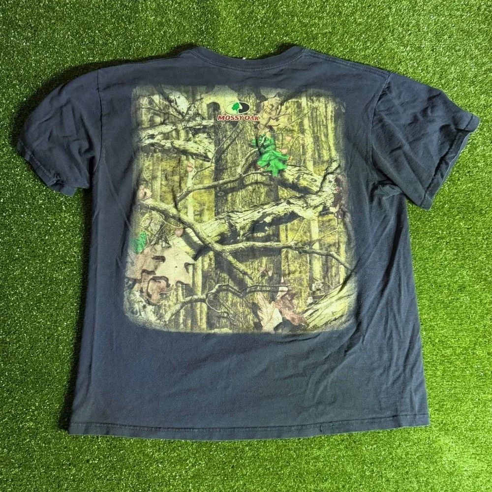 Mossy Oak Hunting T-Shirt Mens XL Black Deer Skull Graphic Camo Obsession Tee